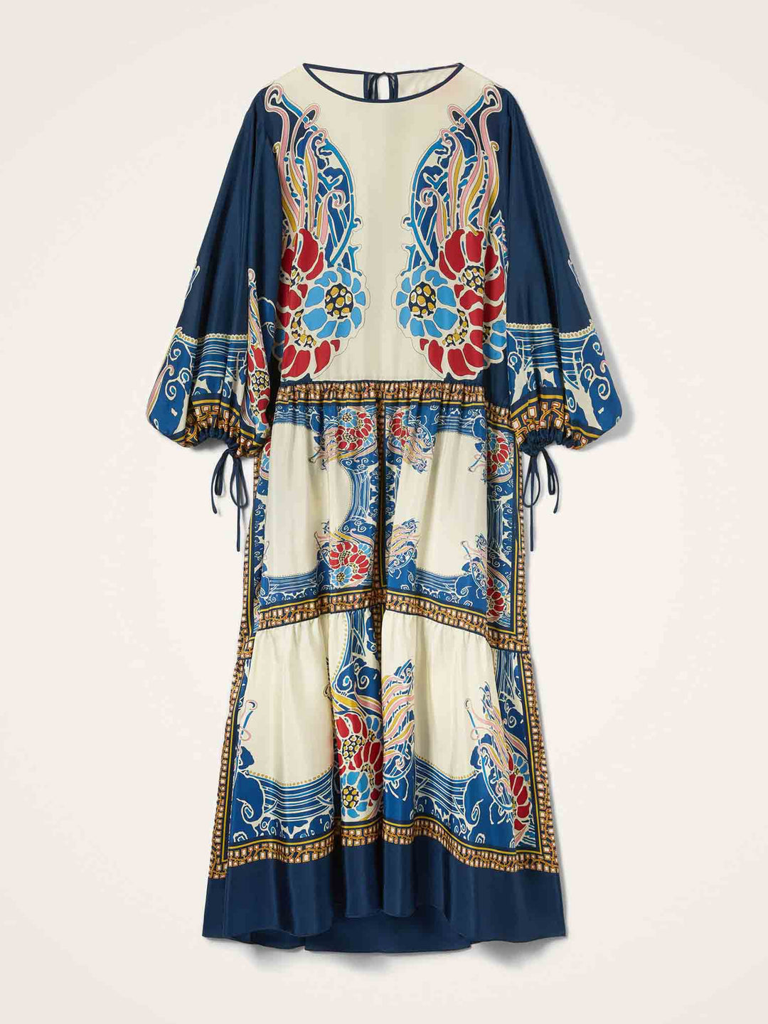 Elegant Bohemian Print Draped Loose Maxi Dress