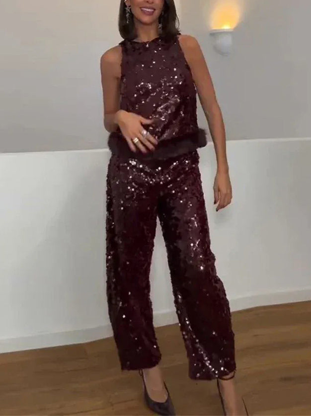 Exquisite Sequined Pants