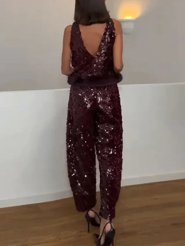 Exquisite Sequined Pants