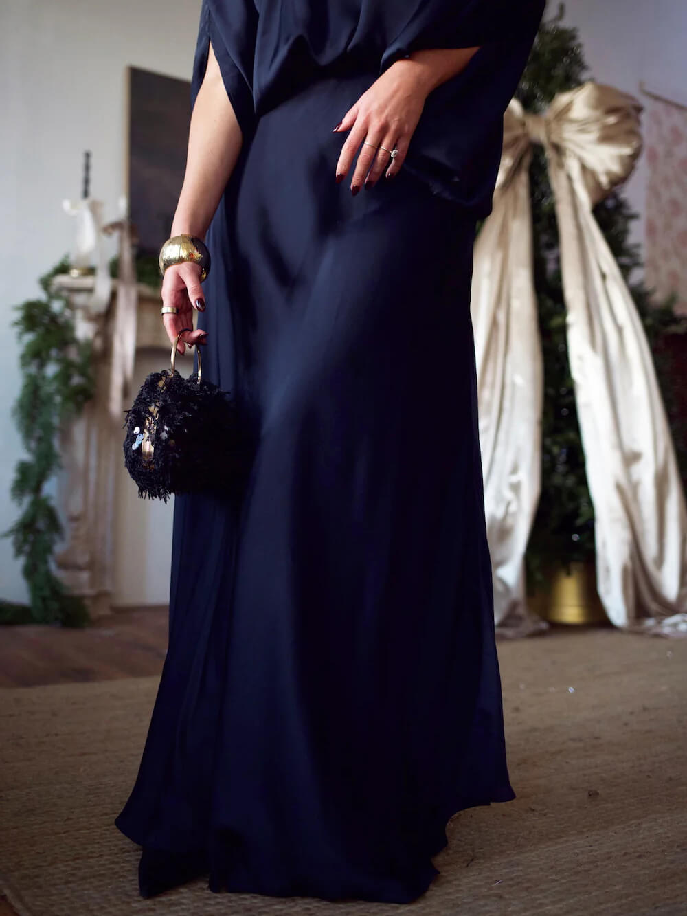 Exquisite Satin Off-Shoulder Loose Draped Blouse