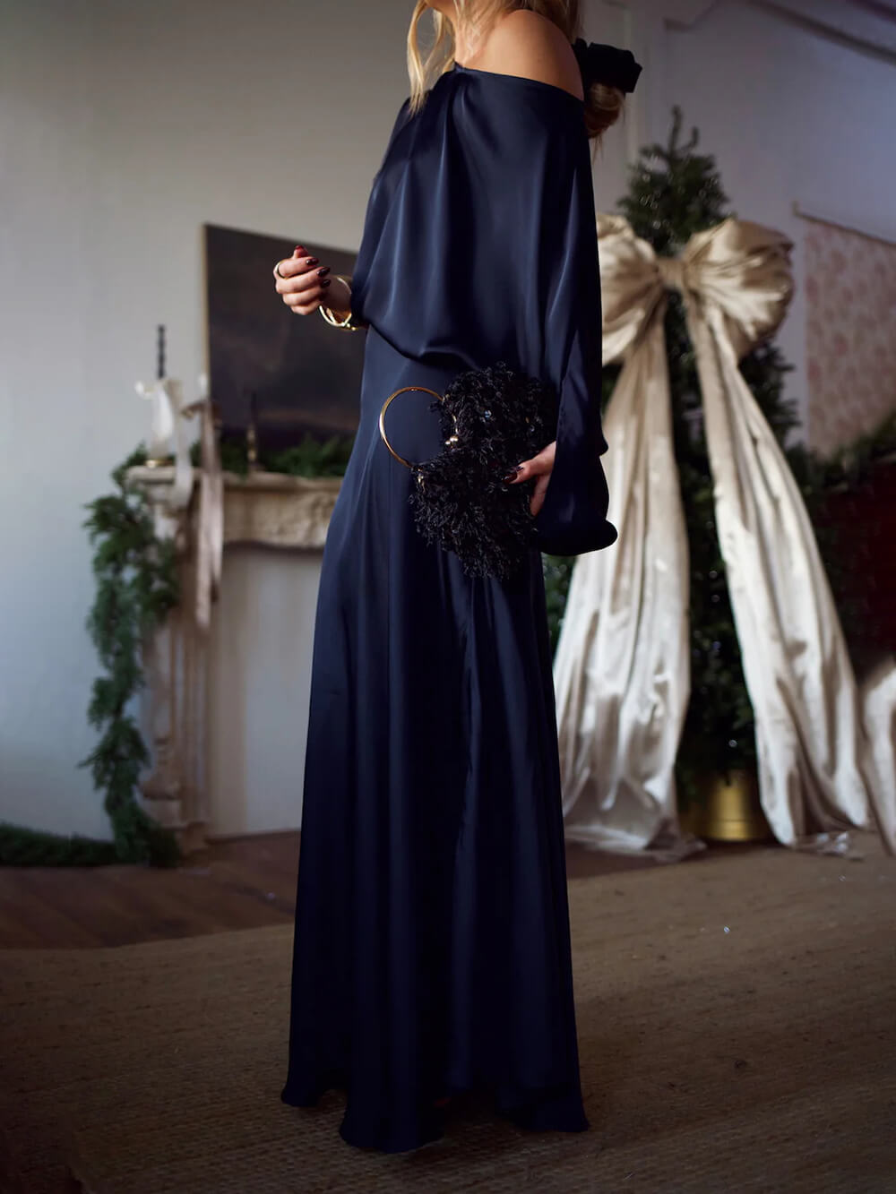 Exquisite Satin High-Waisted Maxi Skirt