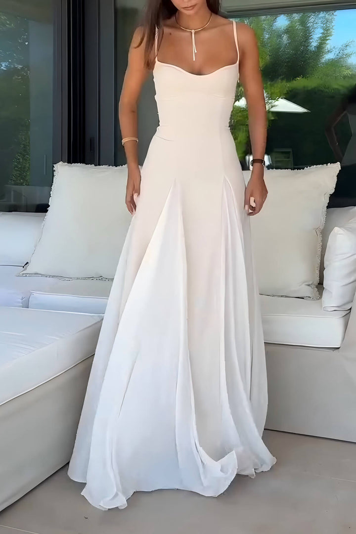 Abito maxi slip a trapezio in tulle con pannelli eleganti