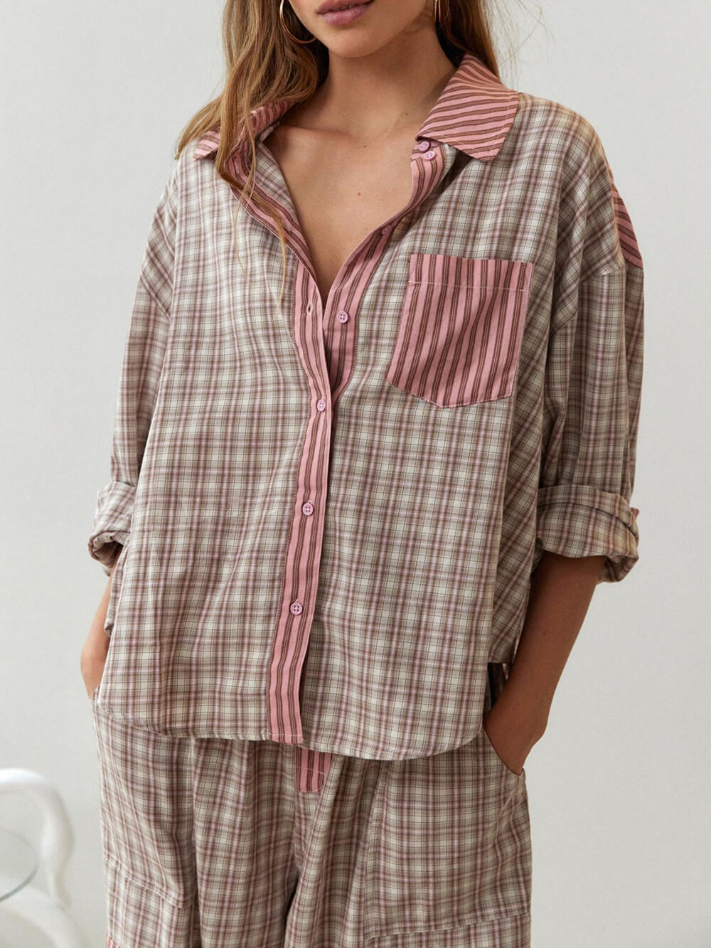 Pinkki Loose Splice Pyjama-setti