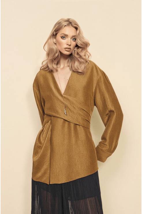 Cross Design Loose Shirt And Lantern Pants Set