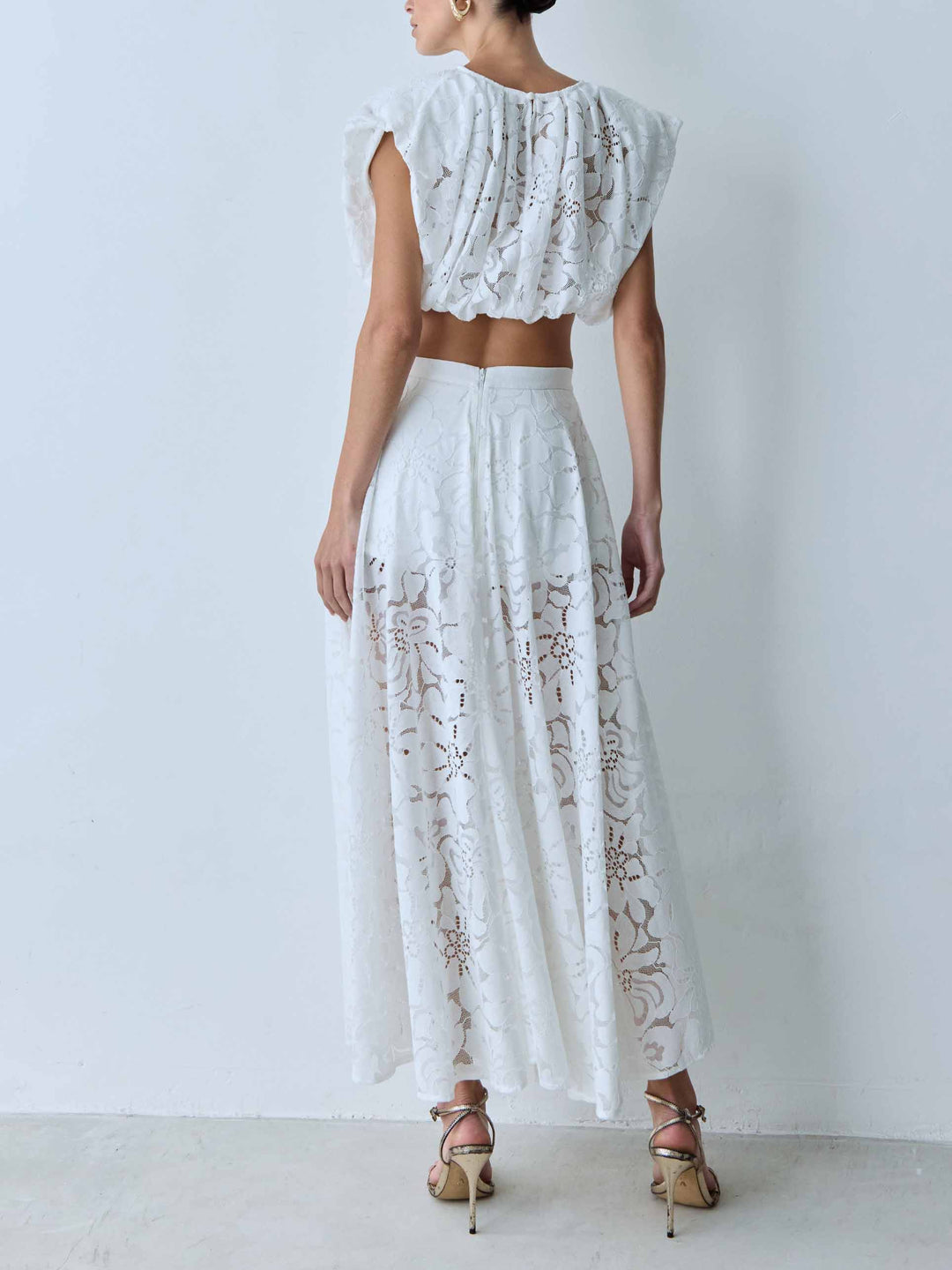 Elegant Lace Midi Skirt