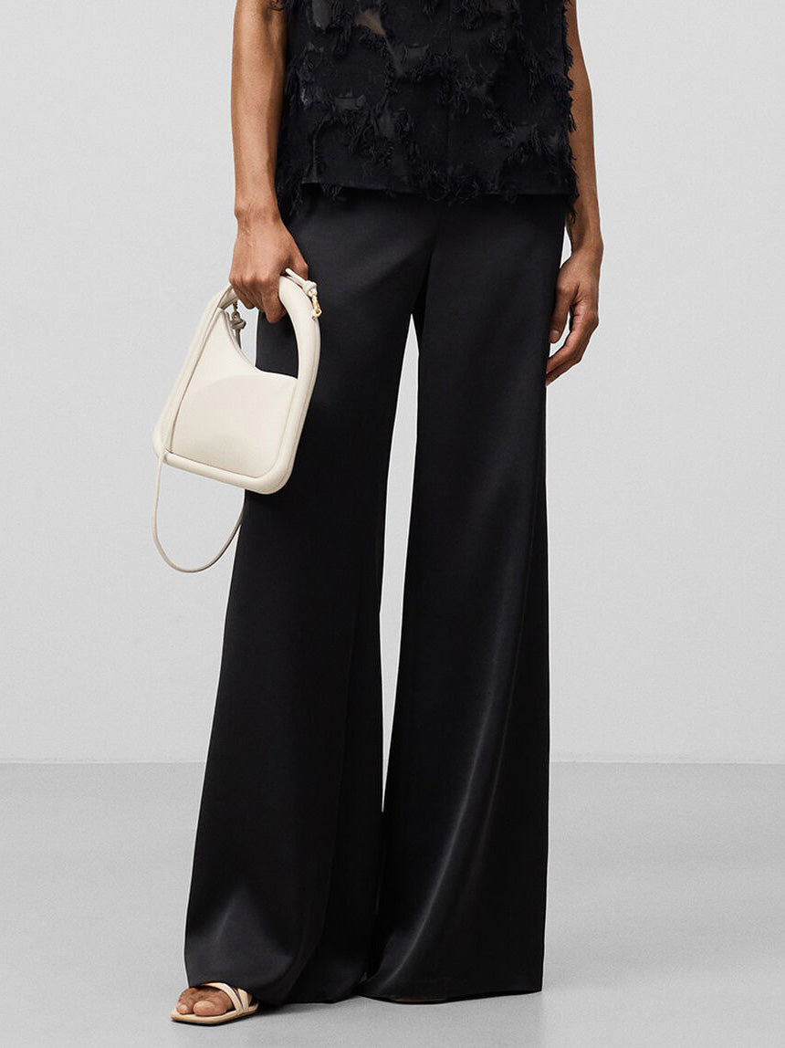 Elegant Textured Tassel High-neck Sleeveless Two-piece Suit