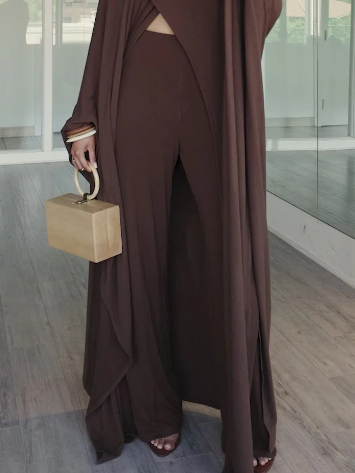 Exquisite Layered Knitted Shawl Two-piece Set