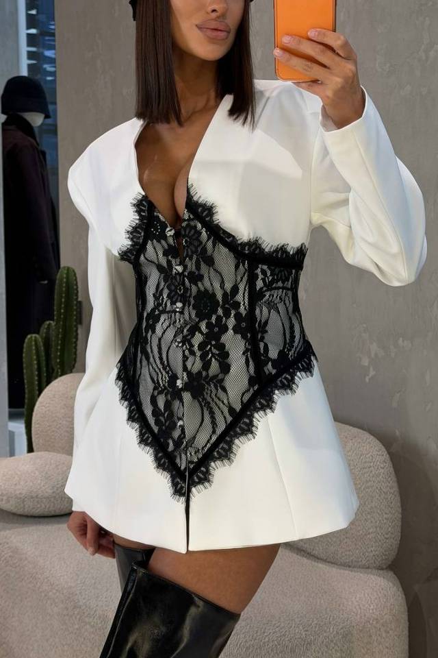 Lace Blazer  Mini Dress