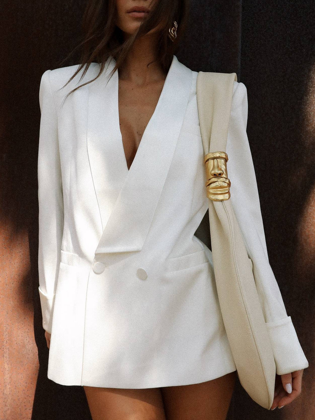 Long Sleeve Blazer And Shorts Suit