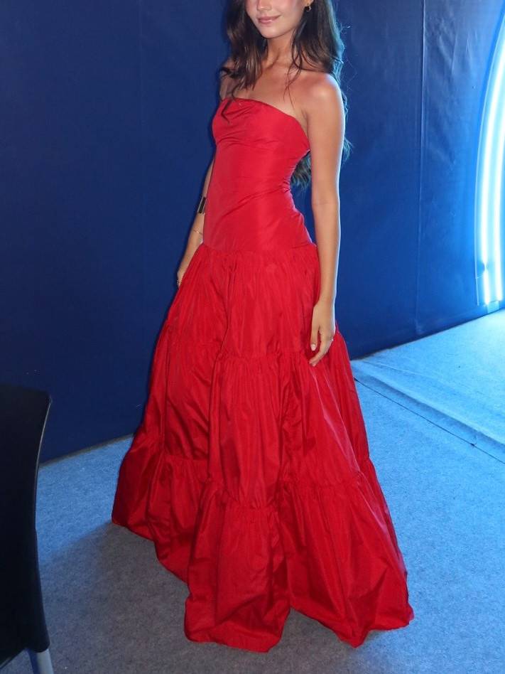 Ruffled Tube Top Maxi Dress