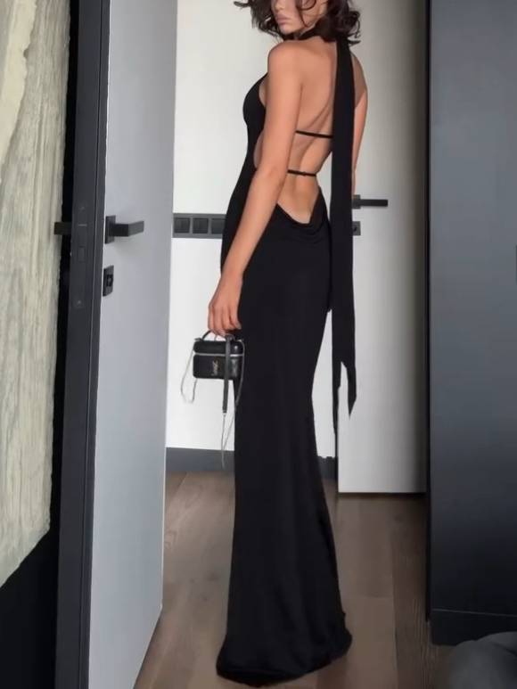 Minimalist Sexy Backless Slim-Fit Maxi Dress