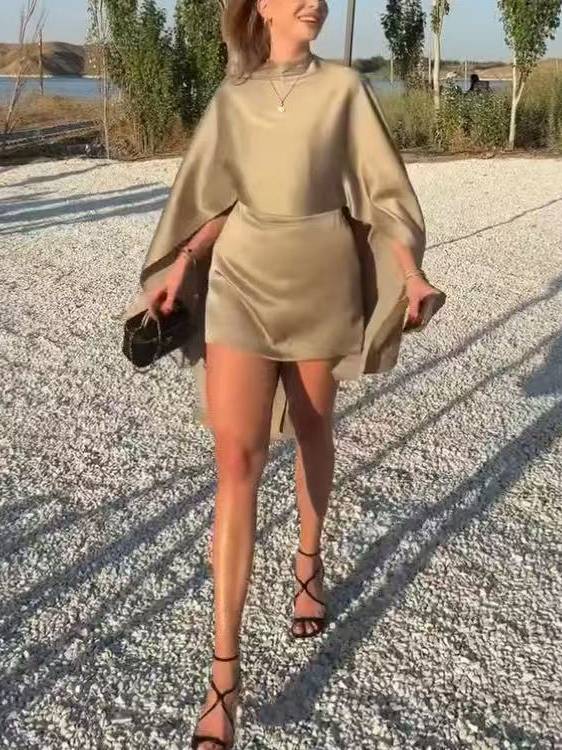 Elegant Cape Mini Dress