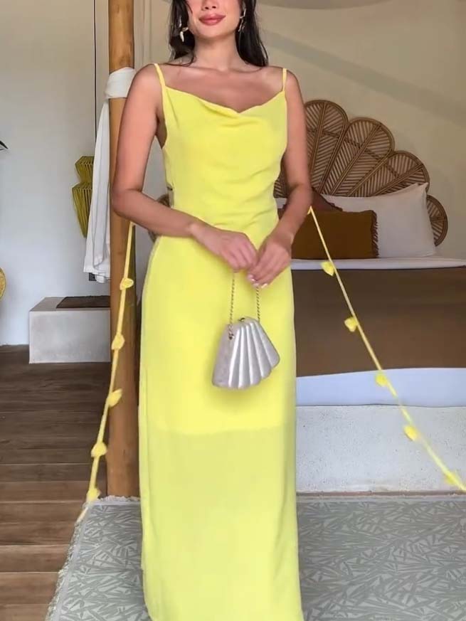 Floral Tassel Swing Collar Backless Maxi Dress