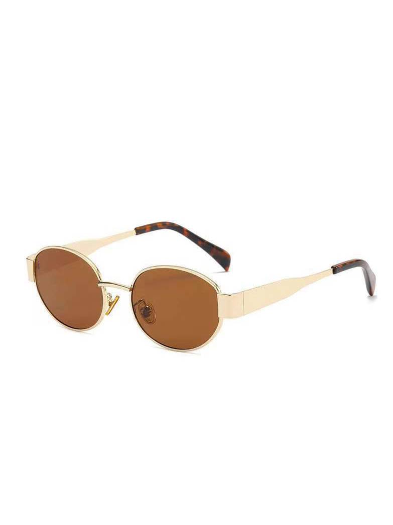 Vintage Metal Frame Oval Sunglasses