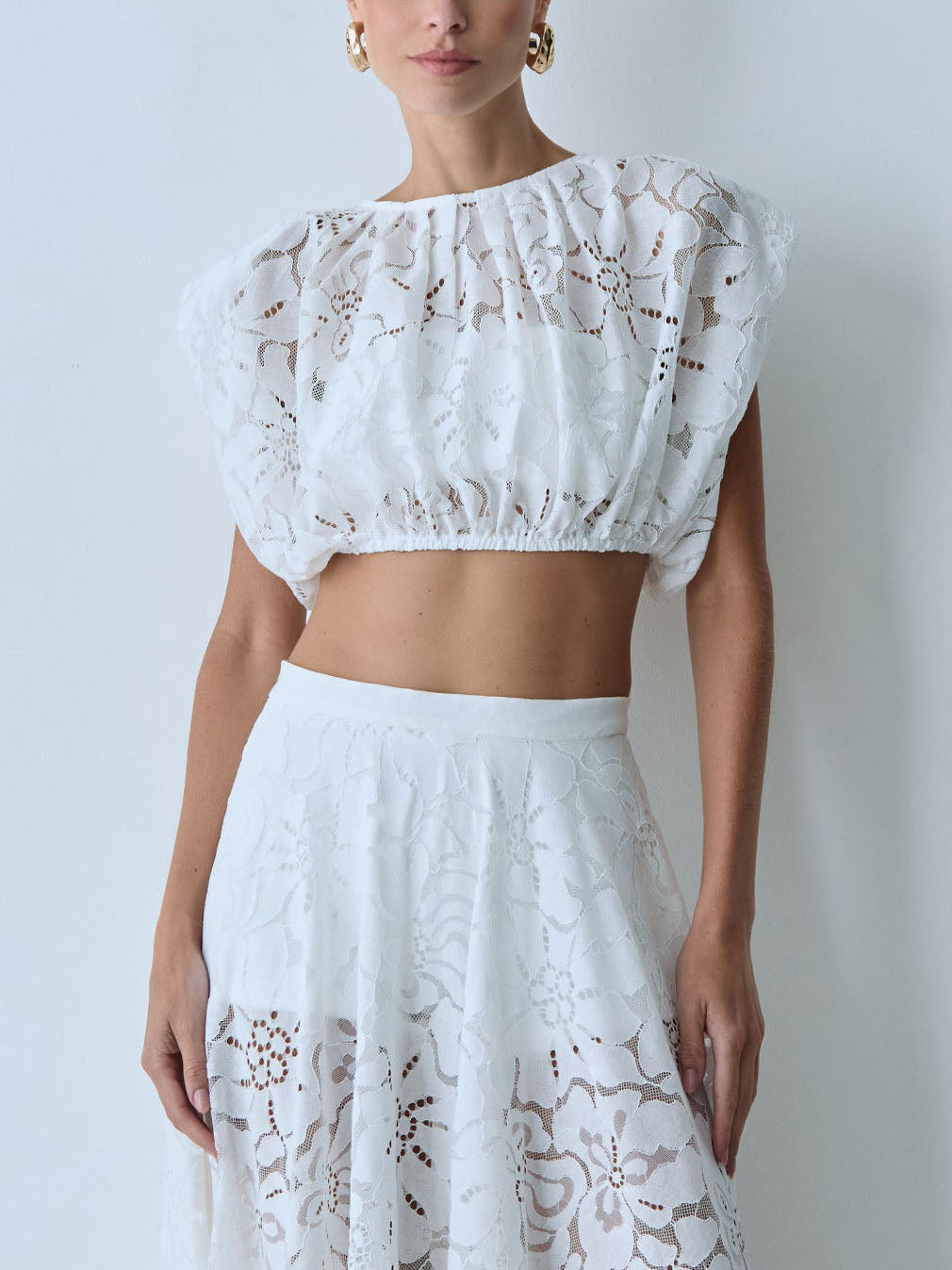 Elegant Lace Midi Skirt