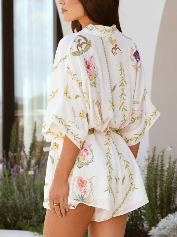 Summer Casual Floral Print Jumpsuit