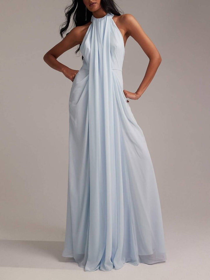 Elegant Minimalist Front And Back Ribbon Ribbon Maxi Dress