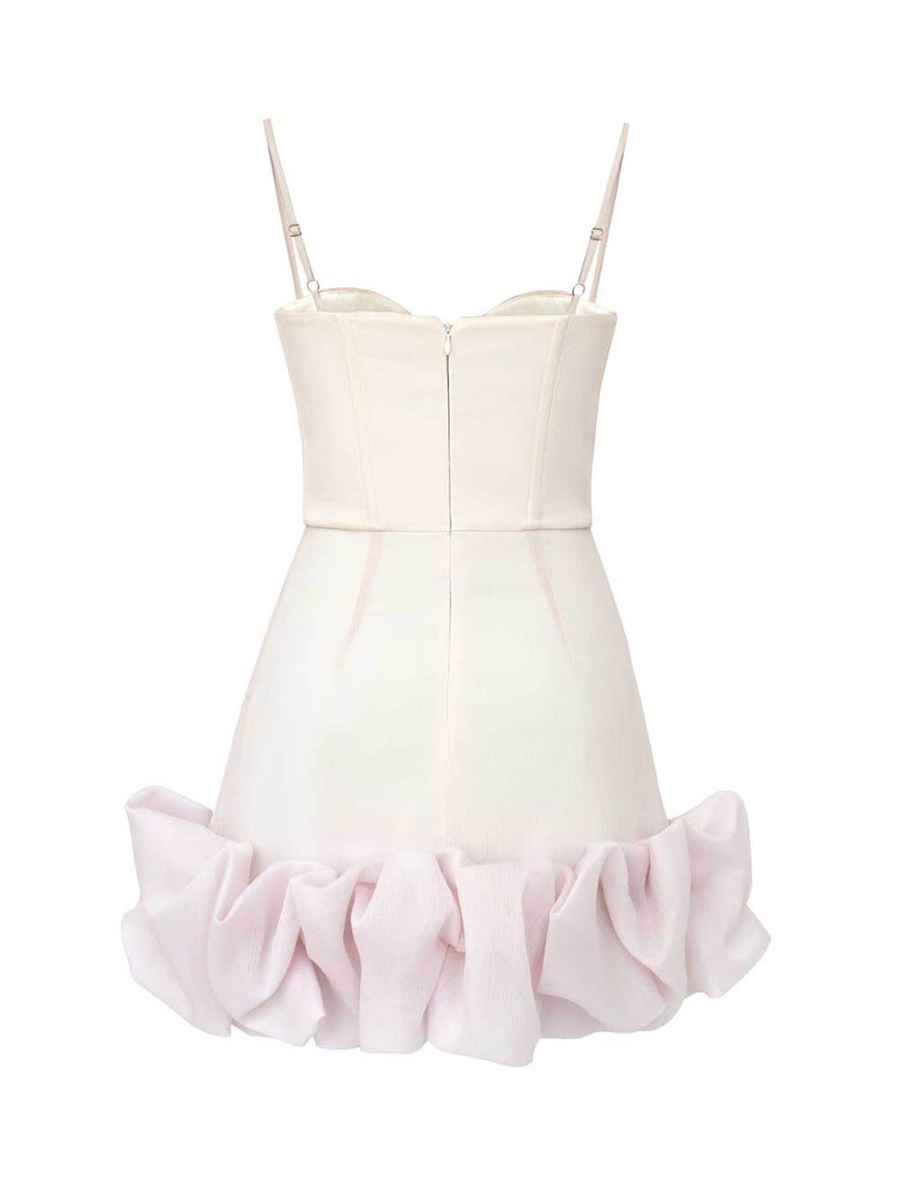 Vestido mini bustier con volante drapeado