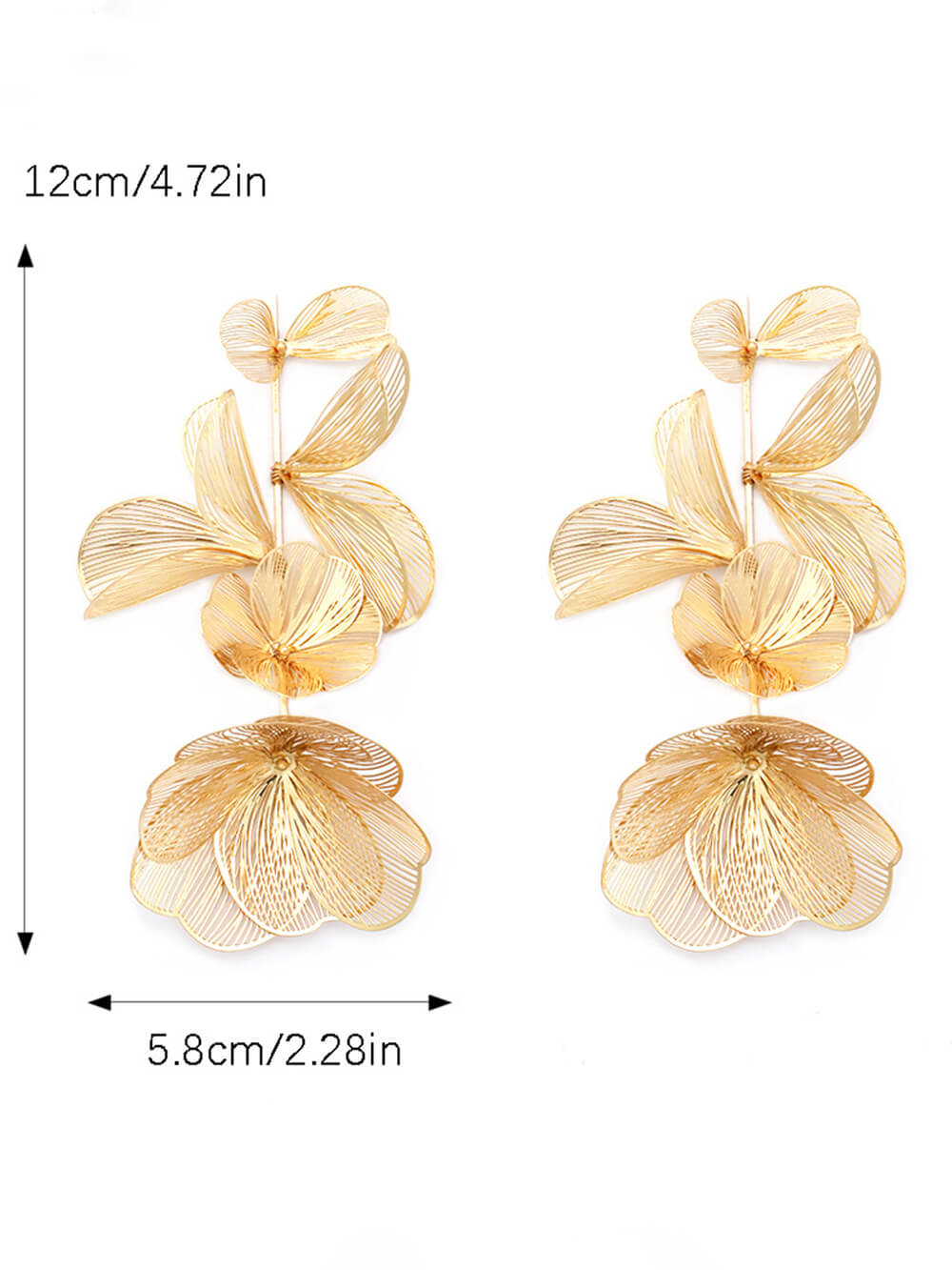 Retro Design Exaggerated Hollow Flower Earrings