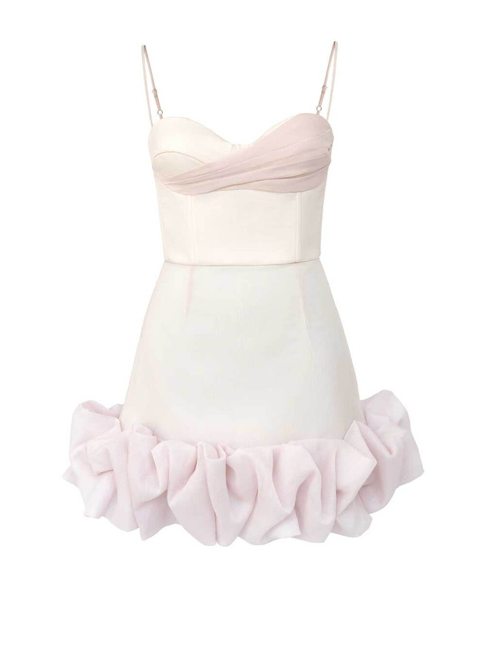 Drapert Ruffle Mini Bustier-kjole