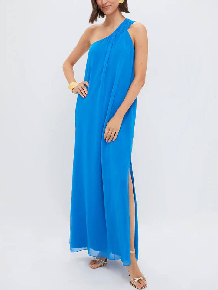 One-shoulder Side Slit Dress
