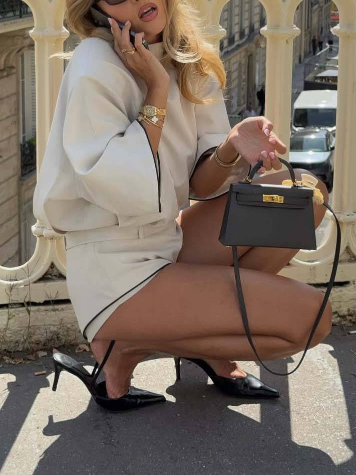 Minimalist Old Money Style Backless Short Jumpsuit