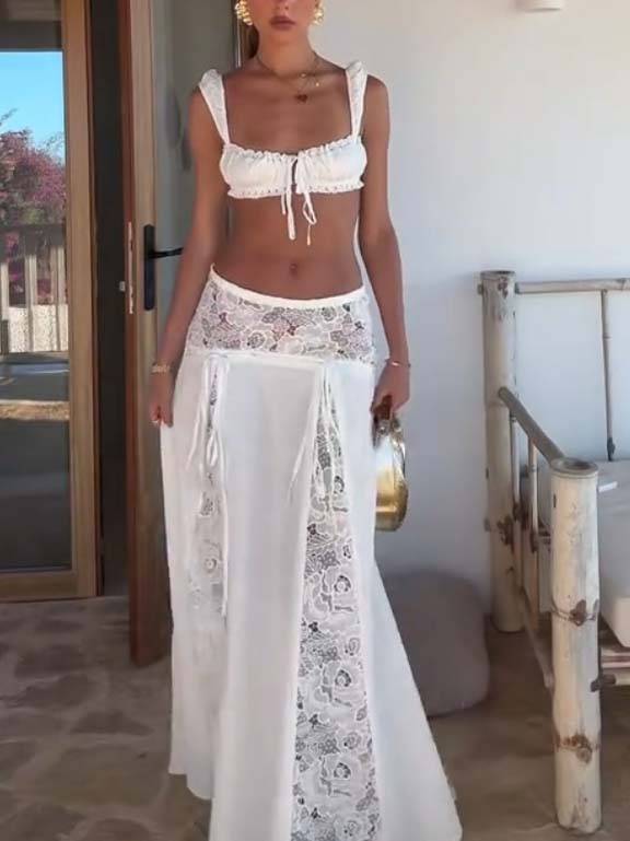 Lace Camisole And Skirt Suit-Skirt
