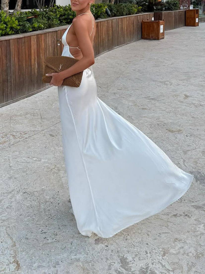 Irregular Sling Maxi Dress