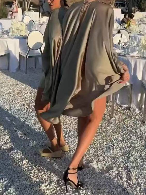 Elegant Cape Mini Dress