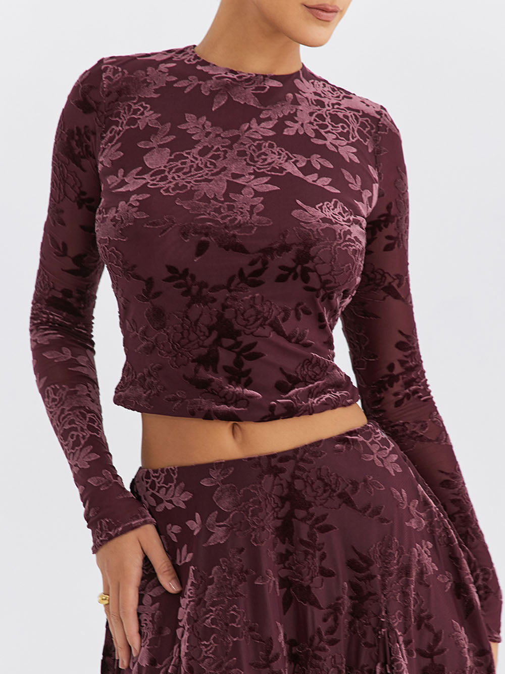 Gorgeous Romantic Turtleneck Floral Print Top