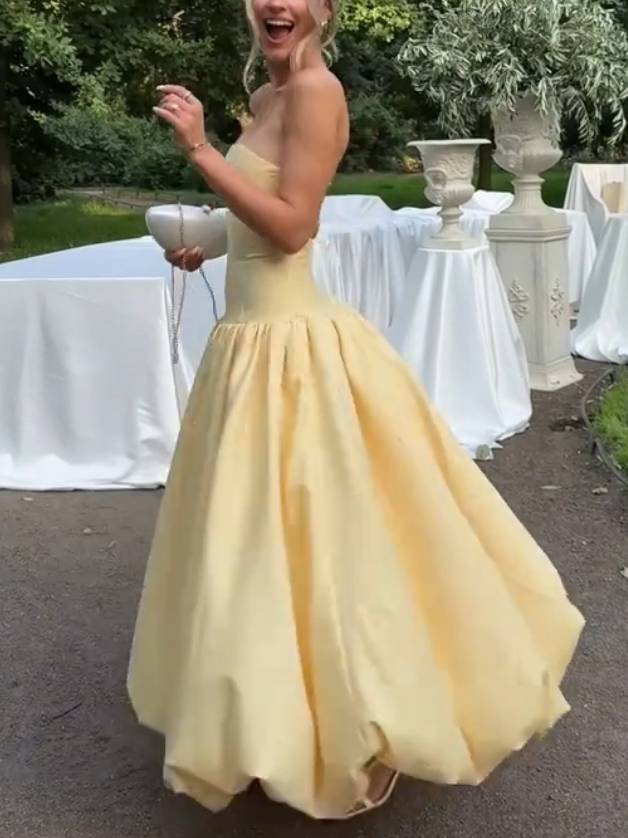 Tube Top Bud Skirt Maxi Dress