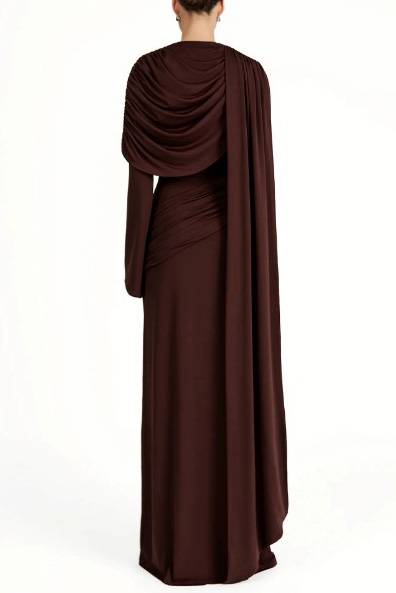 Pleated Ribbon Design Maxi Dress