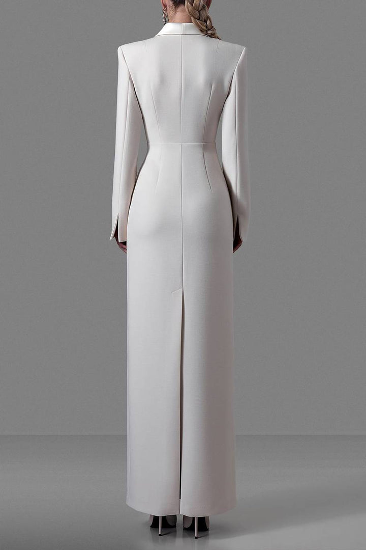 Back Slit Suit Dress