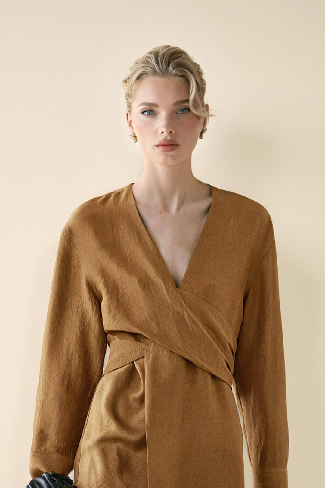 Cross Design Loose Shirt And Lantern Pants Set