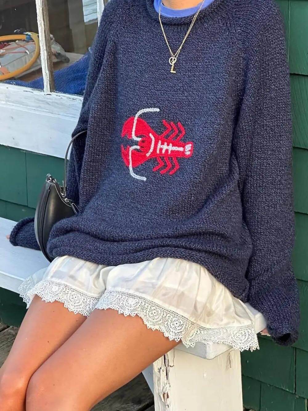 Pull homard tricoté décontracté, doux et confortable