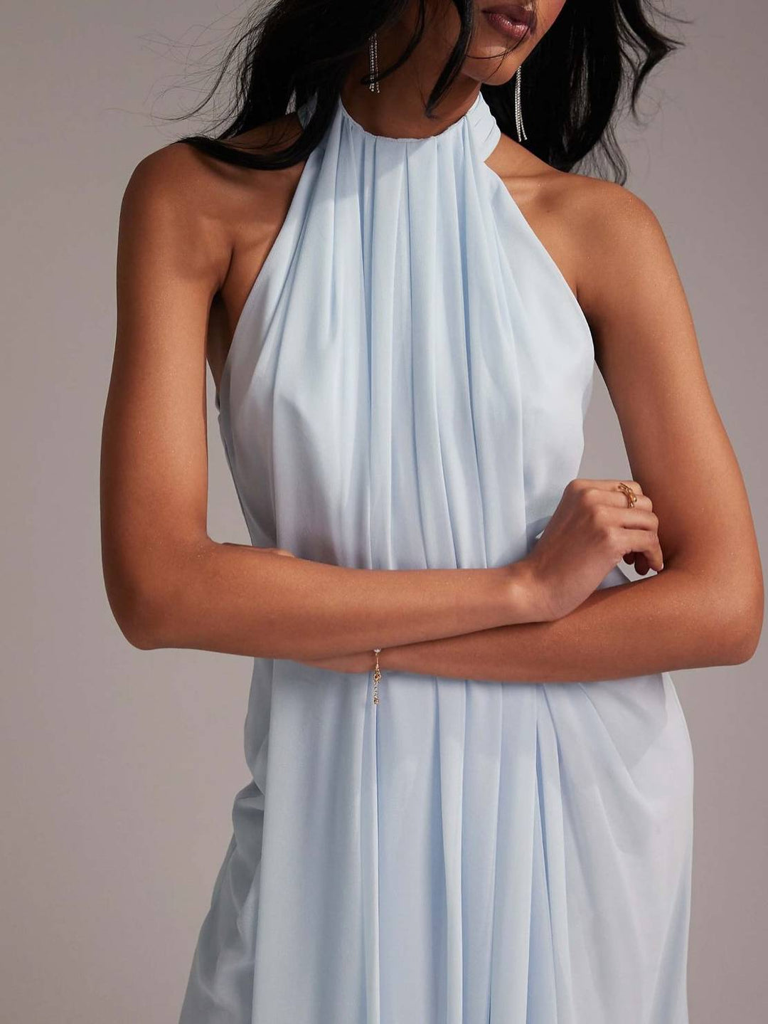 Elegant Minimalist Front And Back Ribbon Ribbon Maxi Dress