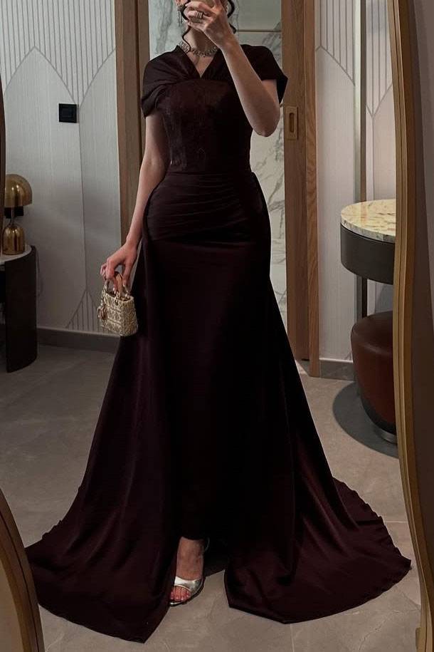 Lace Pleated High Waist Maxi Dress