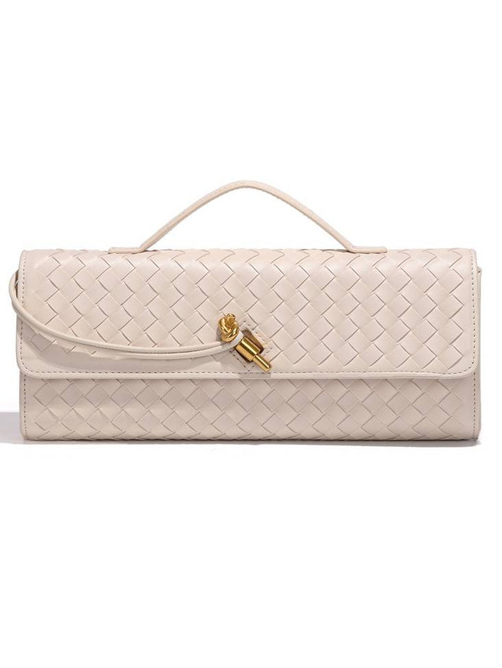 Two Way Woven Flap Clutch Shoulder Bag