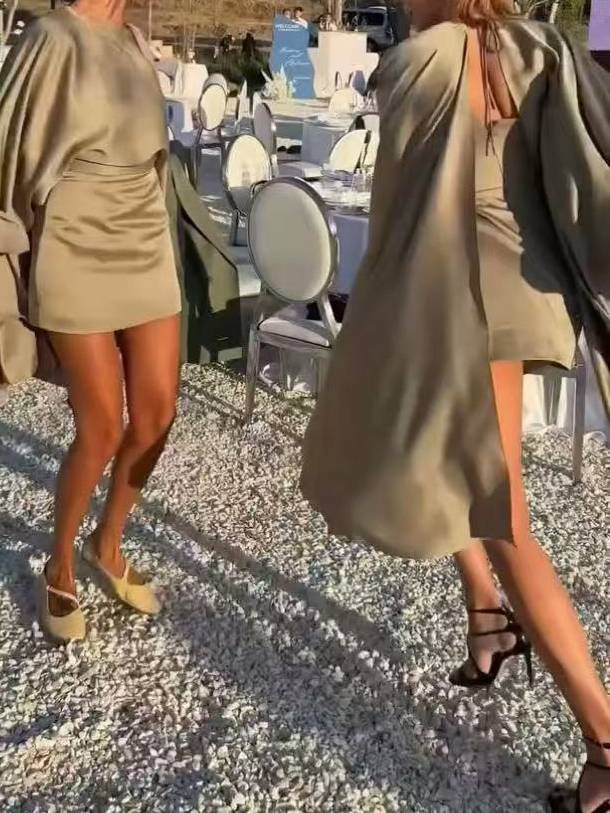 Elegant Cape Mini Dress