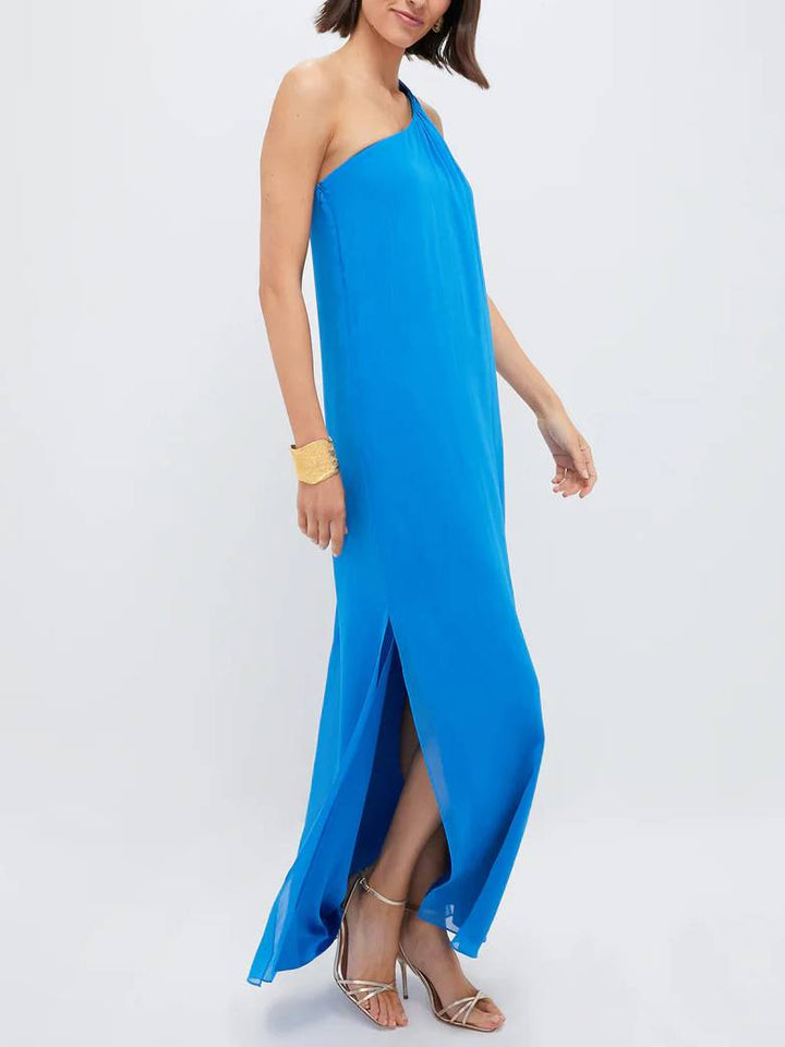 One-shoulder Side Slit Dress