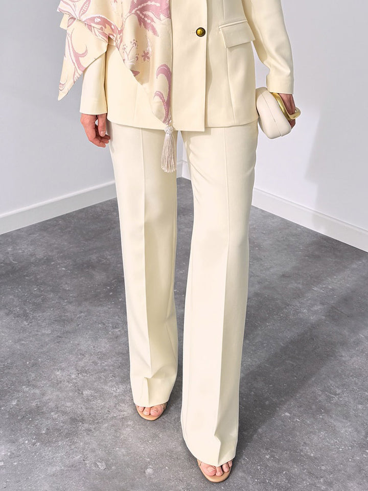Elegant High-Waist Straight-Leg Trousers