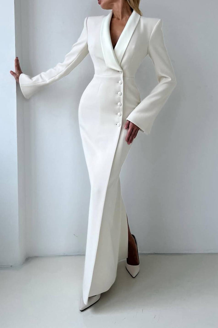 Back Slit Suit Dress