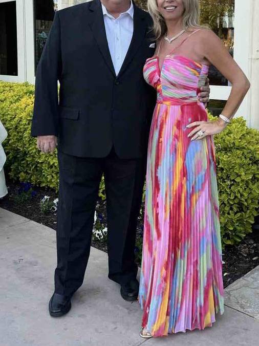 Multicolor Pleated Maxi Dress