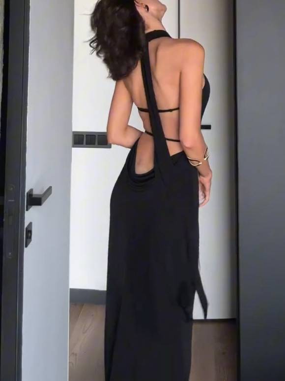 Minimalist Sexy Backless Slim-Fit Maxi Dress