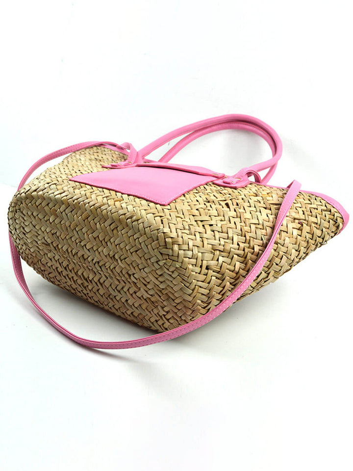 Fashionable One-Shoulder Handbag Straw Basket Bags