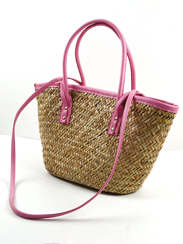 Fashionable One-Shoulder Handbag Straw Basket Bags