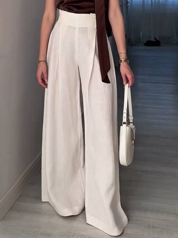 Minimalist High-Waist Wide-Leg Pants
