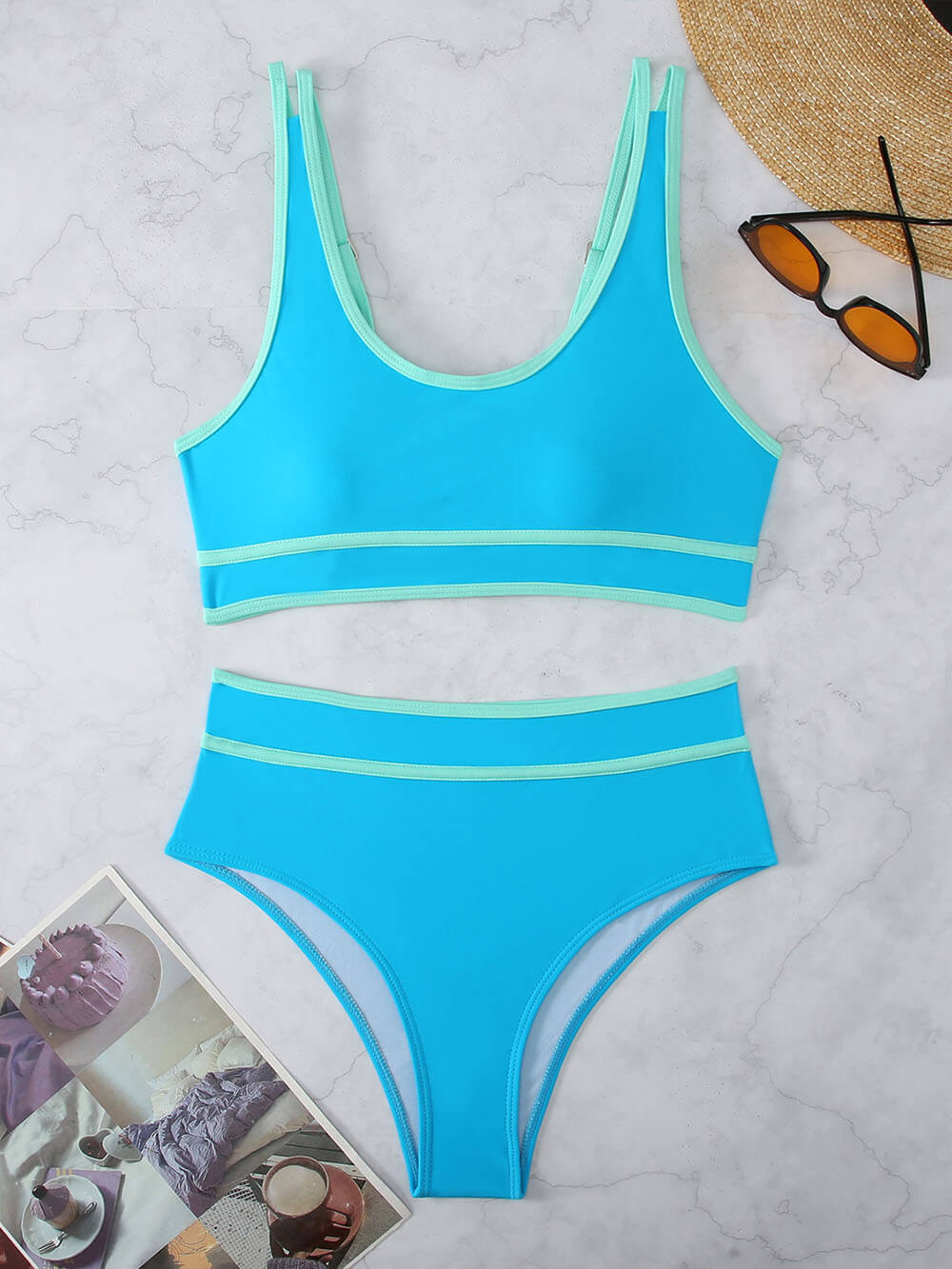 Maillot de bain taille haute débardeur