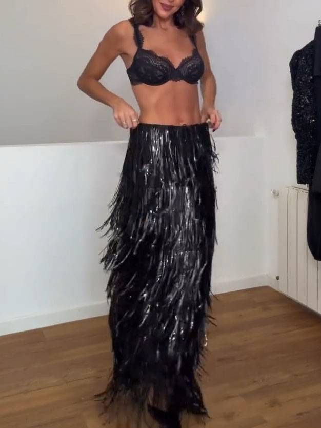 Tassel Design Sling Maxi Dress