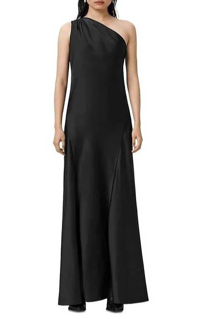 Off-Shoulder Front Slit Backless Maxi Dress